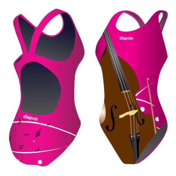 Mädchen Schwimmanzug-Cello 1 mit breiten Trägern