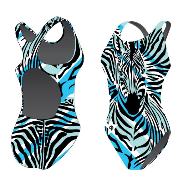 Mädchen Schwimmanzug-Zebra 1 mit breiten Trägern