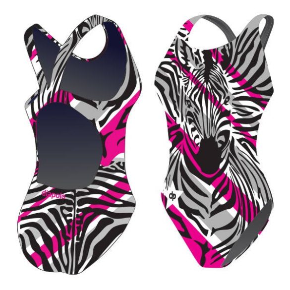 Mädchen Schwimmanzug-Zebra 2 mit breiten Trägern