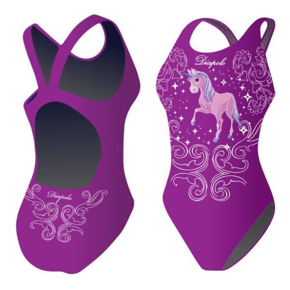 Mädchen Schwimmanzug-Unicorn 2 mit breiten Trägern