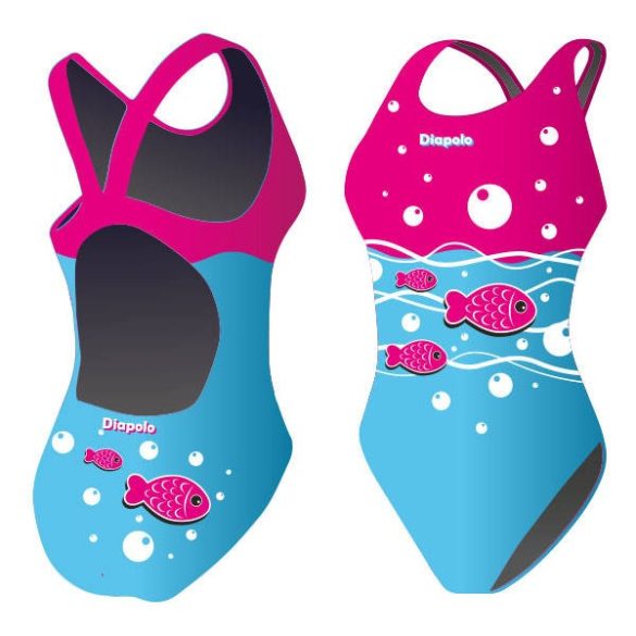 Mädchen Schwimmanzug-Little Fish mit breiten Trägern