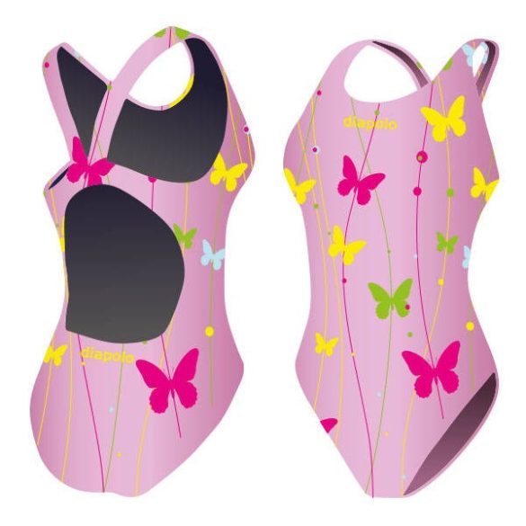 Mädchen Schwimmanzug-Butterfly 2 pink mit breiten Trägern