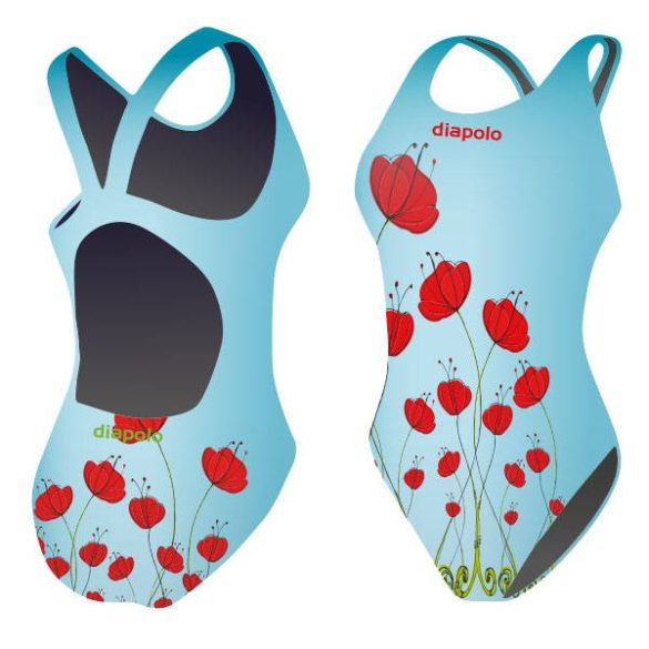 Mädchen Schwimmanzug-Ponceau mit breiten Trägern