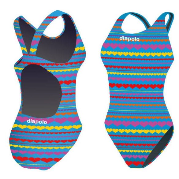 Girl's thick strap swimsuit - Hearts