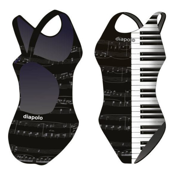 Girl's thick strap swimsuit - Piano