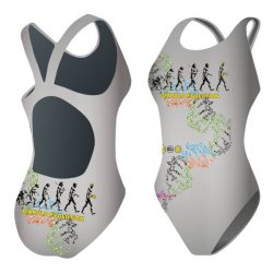 Mädchen Schwimmanzug-Evolution mit breiten Trägern