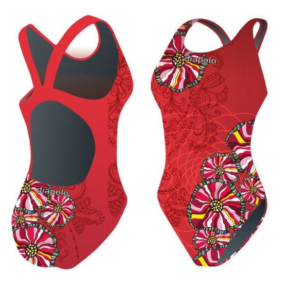 Mädchen Schwimmanzug-Bohemian Flowers 2 mit breiten Trägern