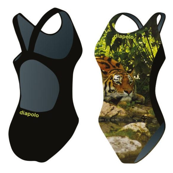Mädchen Schwimmanzug-Tiger 2 mit breiten Trägern