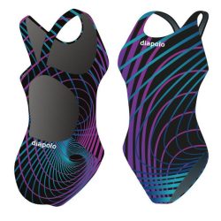 Mädchen Schwimmanzug-Neon 1 mit breiten Trägern