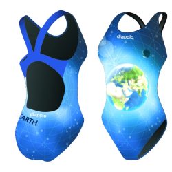 Girl's thick strap swimsuit - Earth