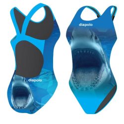 Mädchen Schwimmanzug-Biting shark mit breiten Trägern