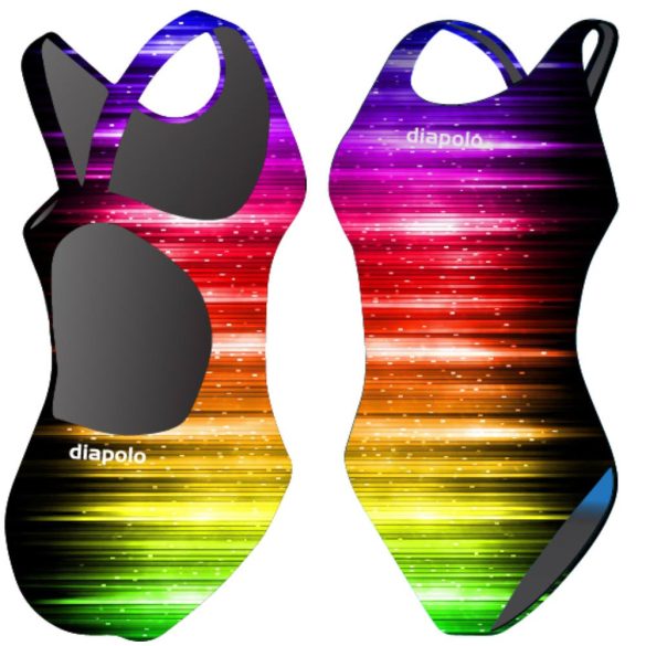 Mädchen Schwimmanzug-Rainbow Lights mit breiten Trägern