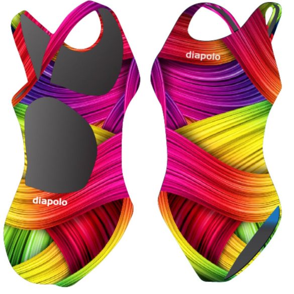 Mädchen Schwimmanzug-Rainbow Flesh mit breiten Trägern