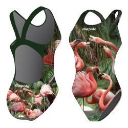 Mädchen Schwimmanzug-Flamingo 2 mit breiten Trägern