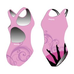   Mädchen Schwimmanzug-Sync legs1 (synchro 3) mit breiten Trägern