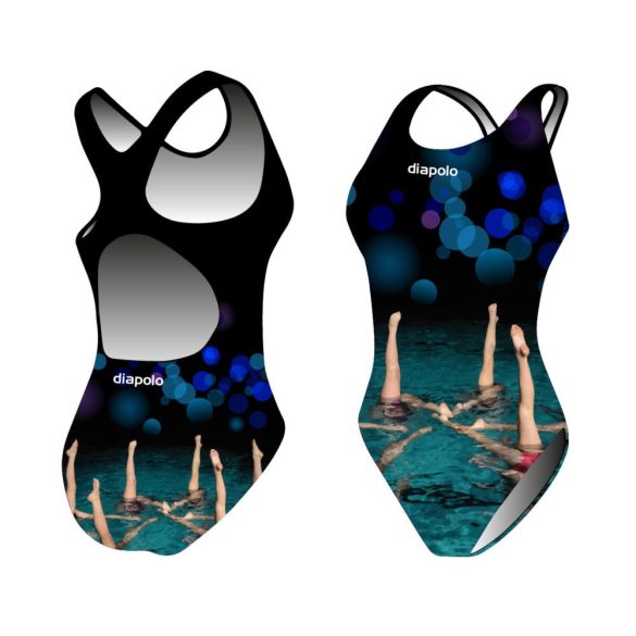 Girl's thick strap swimsuit - Sync fishtails (synchro 6)