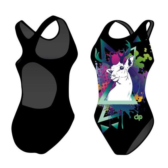 Girl's thick strap swimsuit - Deer geometric