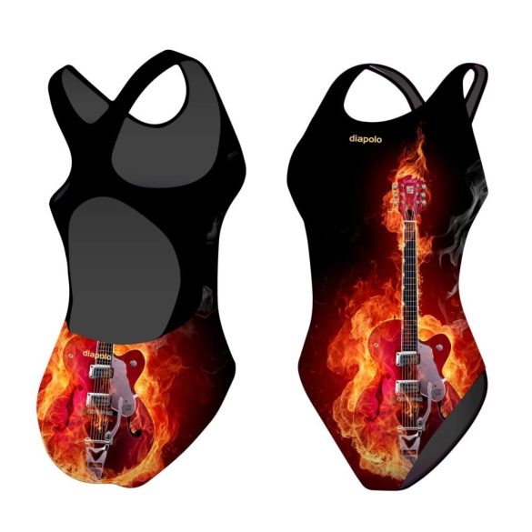 Mädchen Schwimmanzug-Fire guitar mit breiten Trägern