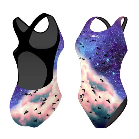 Girl's thick strap swimsuit - Sky with birds