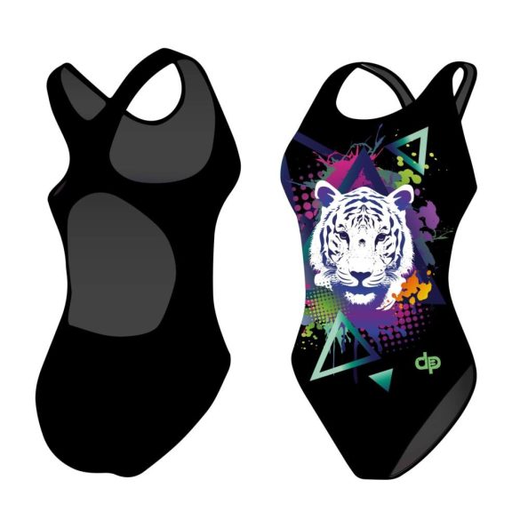 Mädchen Schwimmanzug-Tiger geometric mit breiten Trägern