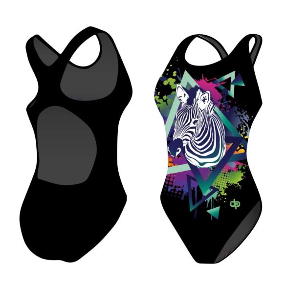 Girl's thick strap swimsuit - Zebra Geometric