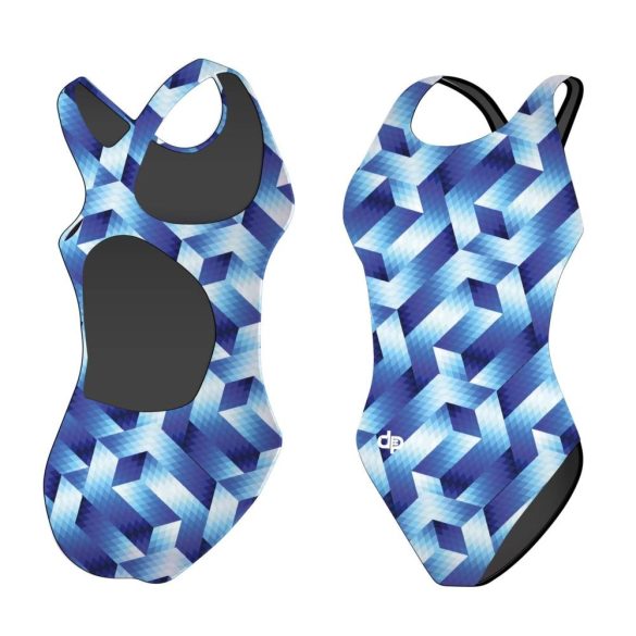 Mädchen Schwimmanzug-Vasarely 1 mit breiten Trägern