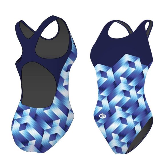 Mädchen Schwimmanzug-Vasarely 2 mit breiten Trägern