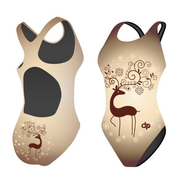 Girl's thick strap swimsuit - Winter deer