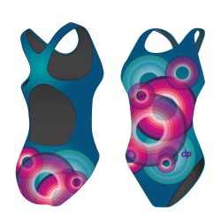 Girl's thick strap swimsuit - Circles