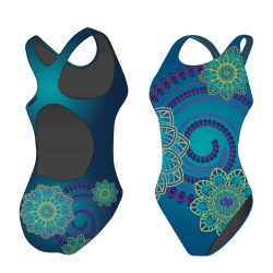 Girl's thick strap swimsuit - Circle Flower