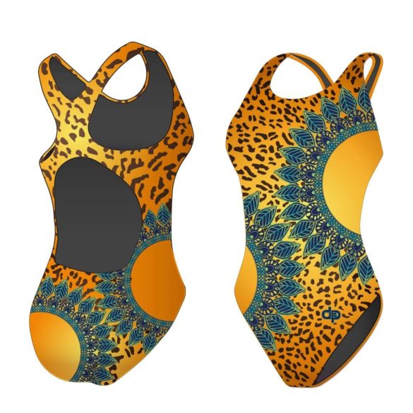 Mädchen Schwimmanzug-Leopard flower mit breiten Trägern