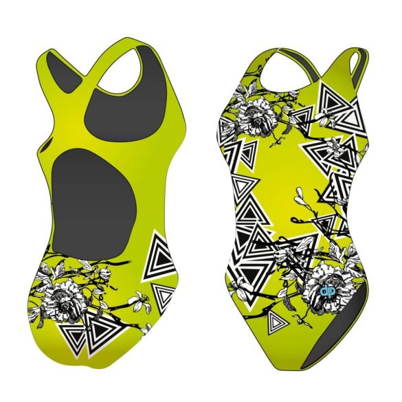 Girl's thick strap swimsuit - Triangle tree - 1