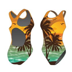 Mädchen Schwimmanzug-Palm mit breiten Trägern