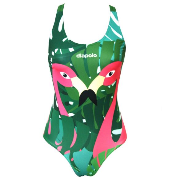 Girl's thick strap swimsuit - Flamingos