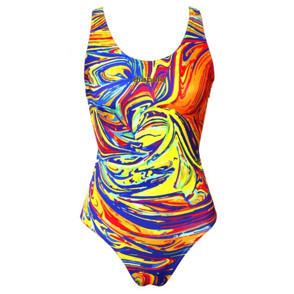 Girl's thick strap swimsuit - Colorful - 1