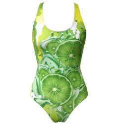 Mädchen Schwimmanzug-Lemon lime fruit mit breiten Trägern