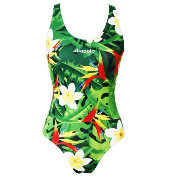Girl's thick strap swimsuit - Tropical - 1