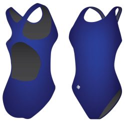 Mädchen Schwimmanzug-blau Classic mit breiten Trägern