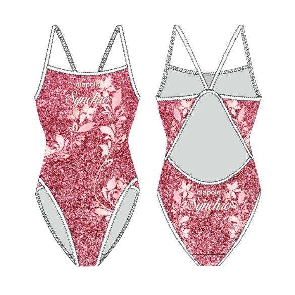 Girl's thin strap swimsuit - Synchro flower