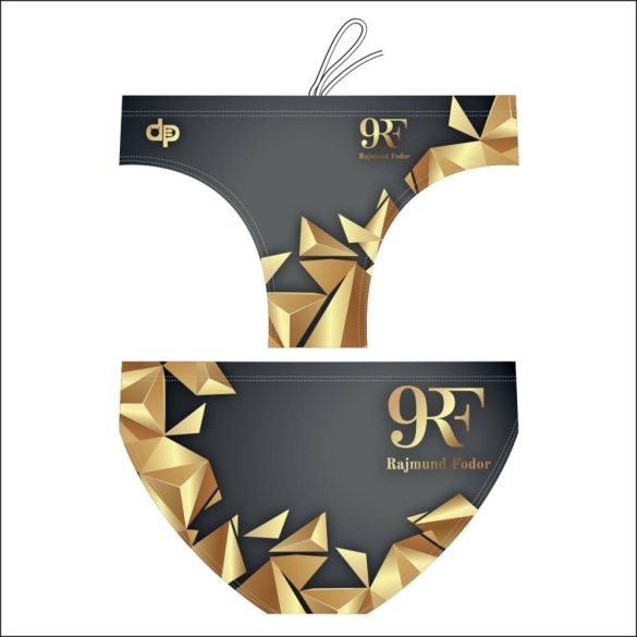 HWPSC - 9RF - men's waterpolo suit - Gold - pyramids  