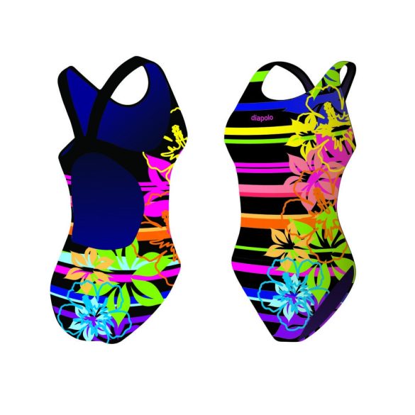 Women's thick starp swimsuit - Pirate Flowers