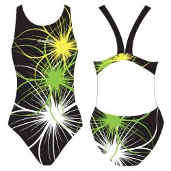 Damen Schwimmanzug-Neonflower 7 mit breiten Trägern