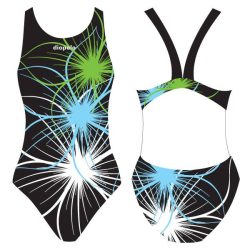 Damen Schwimmanzug-Neonflower 6 mit breiten Trägern