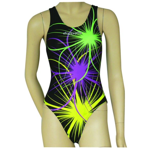 Damen Schwimmanzug-Neonflower 5 mit breiten Trägern