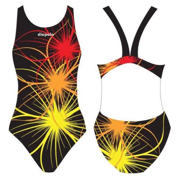 Damen Schwimmanzug-Neonflower 4 mit breiten Trägern