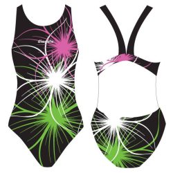 Damen Schwimmanzug-Neonflower 8 mit breiten Trägern