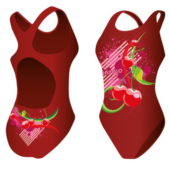 WOMEN'S THICK STRAP SWIMSUIT - Cherry 