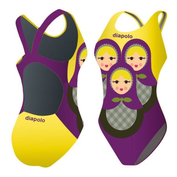 Damen Schwimmanzug-Matrjoska mit breiten Trägern