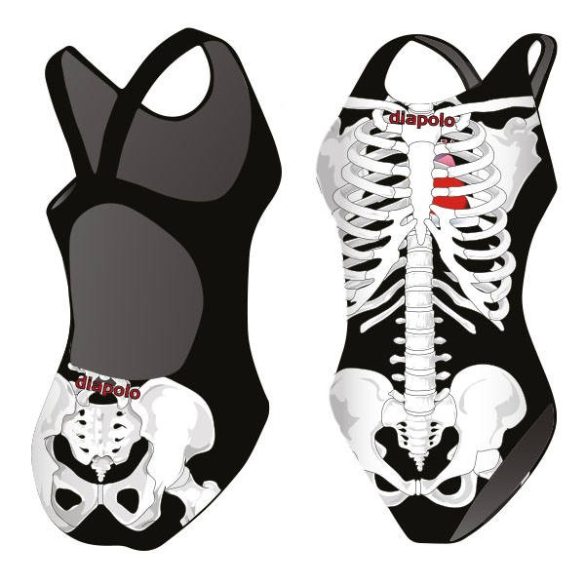 Damen Schwimmanzug-Skeleton mit breiten Trägern