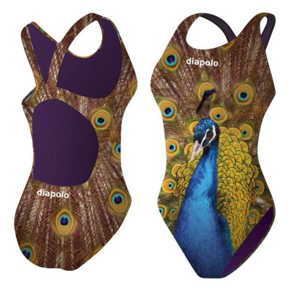 Damen Schwimmanzug-Peacock / Wild Animals Kollektion mit breiten Trägern